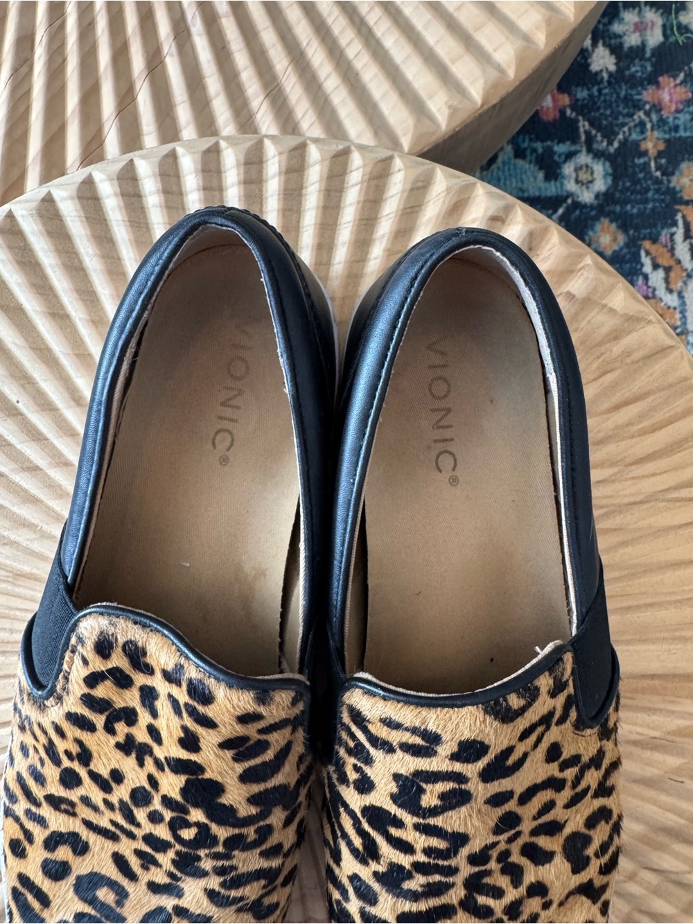 Vionic Demetra Slip On Sneaker Tan Pony Hair Leopard Size 8 - Picture 5 of 11